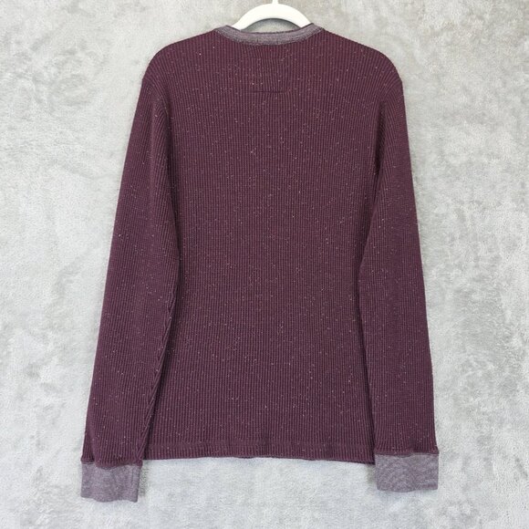 Abercrombie & Fitch Muscle Shirt Mens Size L Burgundy Thermal Waffle Henley Y2K - Picture 10 of 10